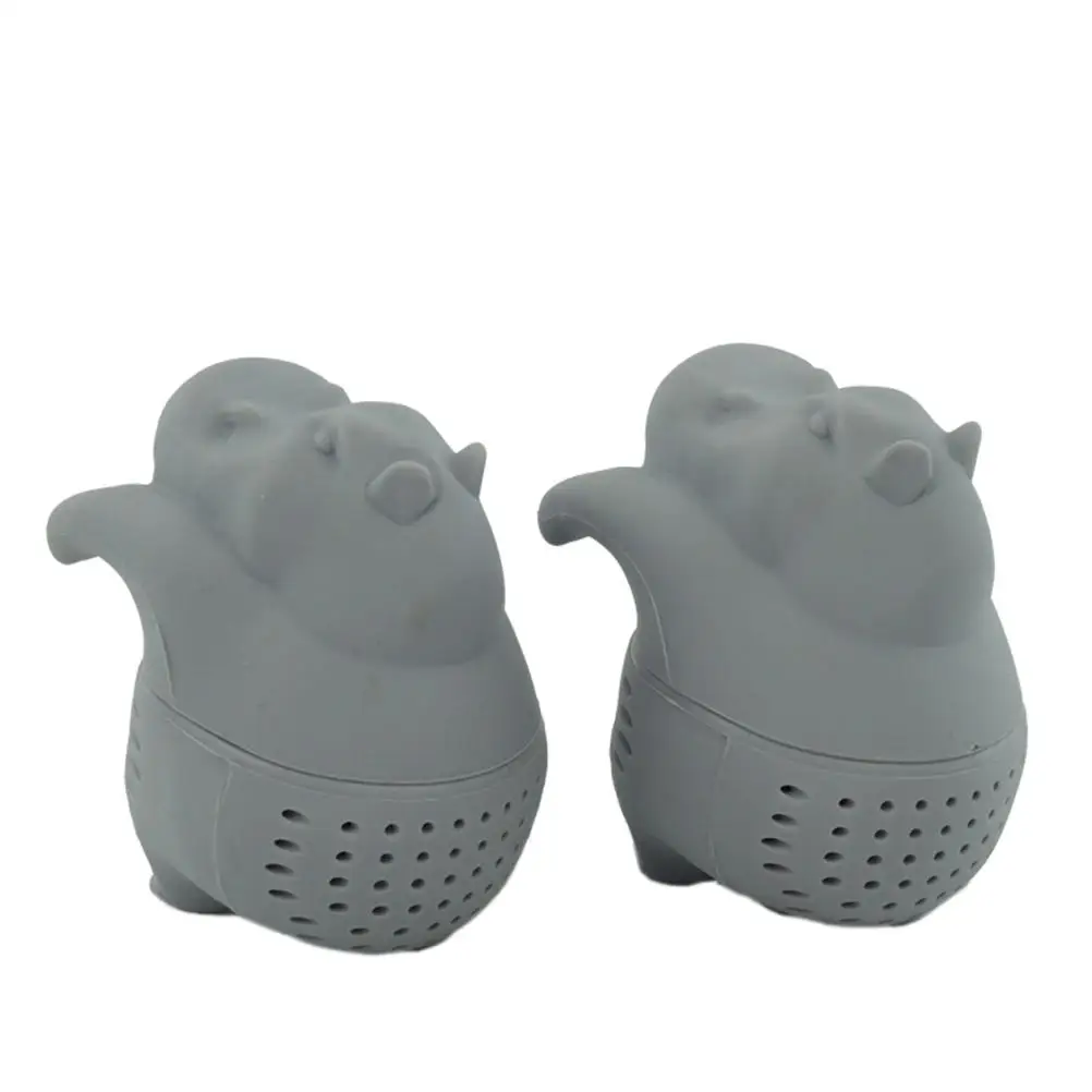 

Reusable Silicone Tea Infuser Hippo Shape Cartoon Grey Filter Strainer Grade Leaf Maker Diffuser Animal Otter