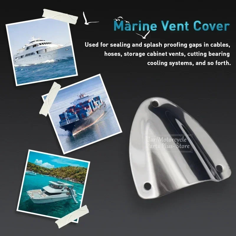 Marine Grade 2pcs Durable Stainless Steel Midget Clam Shell Wire Cable Boat Vent Cover for Rowing Yacht Boating Accessories