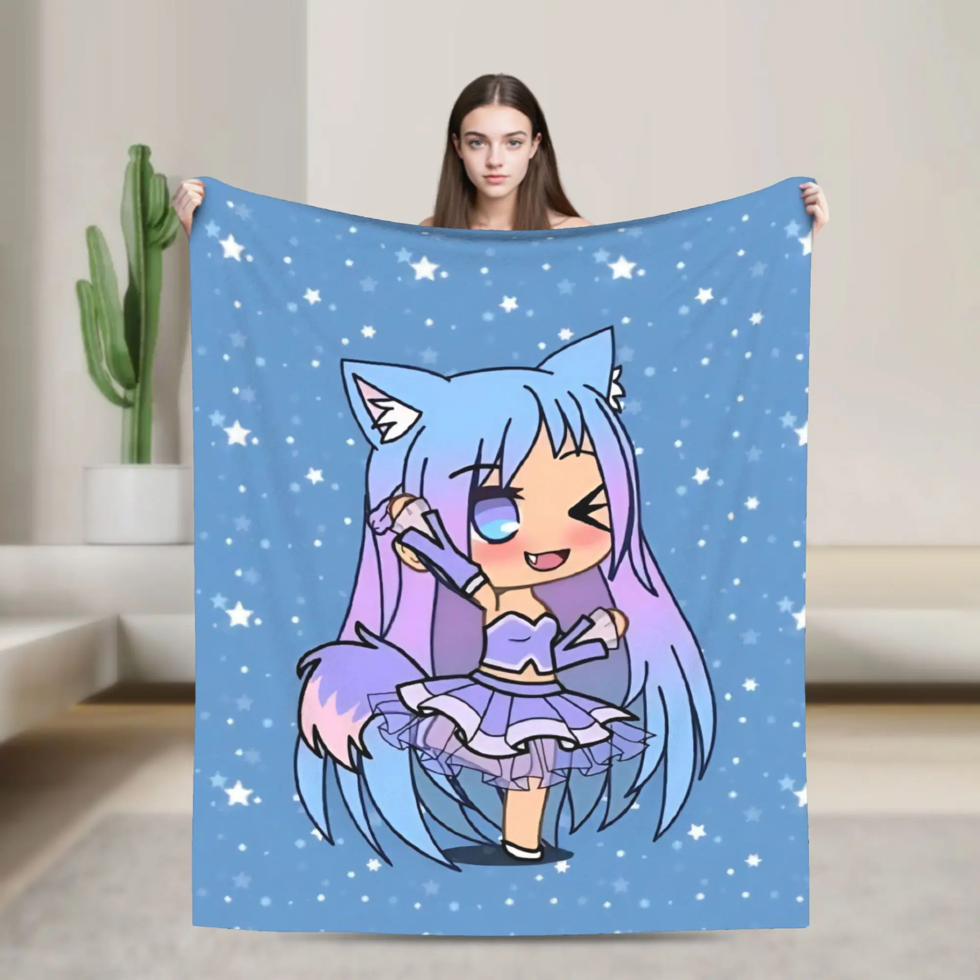 Gacha Life Cartoon Blanket Ultra Soft  Throw Blankets for Couch 50x60 Inch Multi-size Plush Thin Quilt
