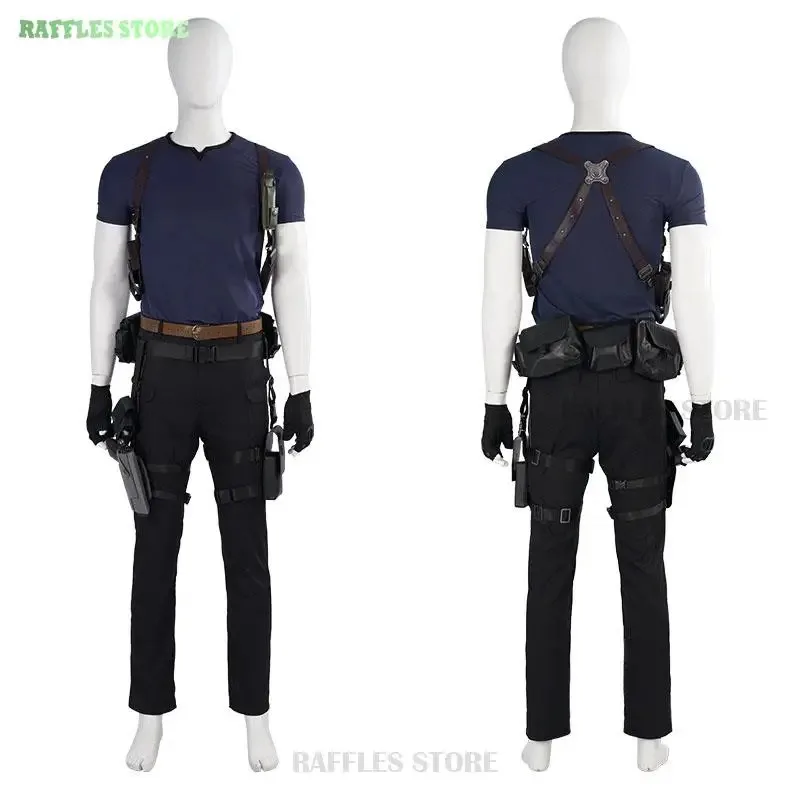 المقيم 4 طبعة جديدة ليون تأثيري حلي كينيدي معطف الدعامة Biohazar d الشر تأثيري سترة تمويه الكبار الرجال أزياء الهالوين