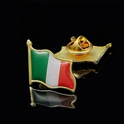 Italy Wave 3D Flag Brooch Golden Pin Badge Bag Italian Flags Clothes/Bag Lapel Pin Brooch