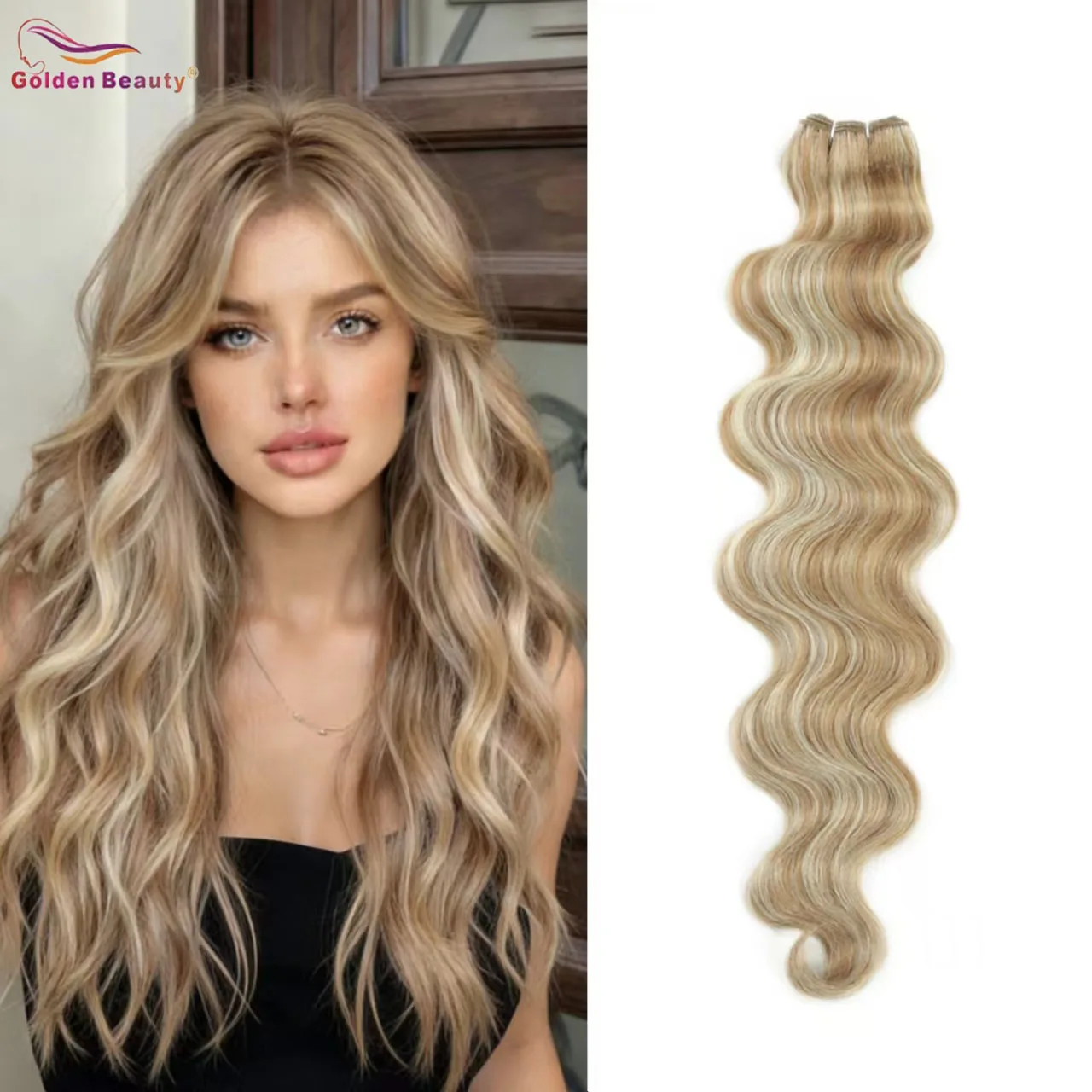 Futura Body Wave Hair Weft 24 Inch Double Machine Weft Heat Resistant Synthetic Hair Extensions