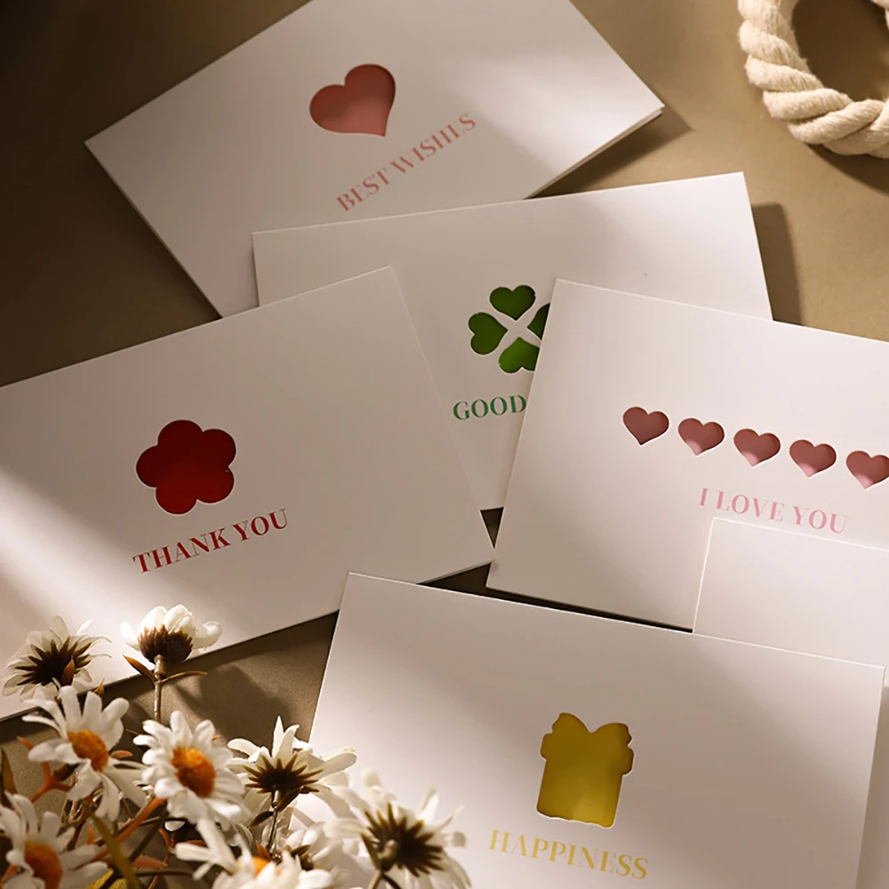 

Минималистичная открытка с цветочным мотивом ко Дню святого Валентина, благодарственная открытка, европейский стиль, креативный дизайн, позитивный отзыв, открытка на день рождения.