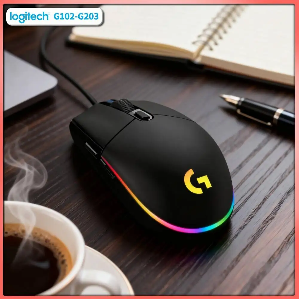 Logitech G102 Wired Mouse, 8000 DPI Adjustable, 1ms Report Rate, RGB Lighting, Mechanical Buttons for Competitive Gamers