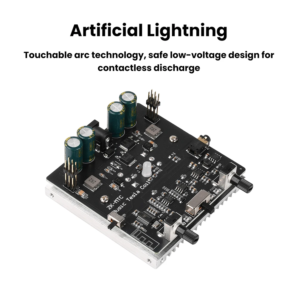MTC Dual-Mode Tesla-Spule Bluetooth Musik-Synchronisation RGB-Beleuchtung Berührbarer Lichtbogen für Technische Show-Demonstrationen – Detail 6