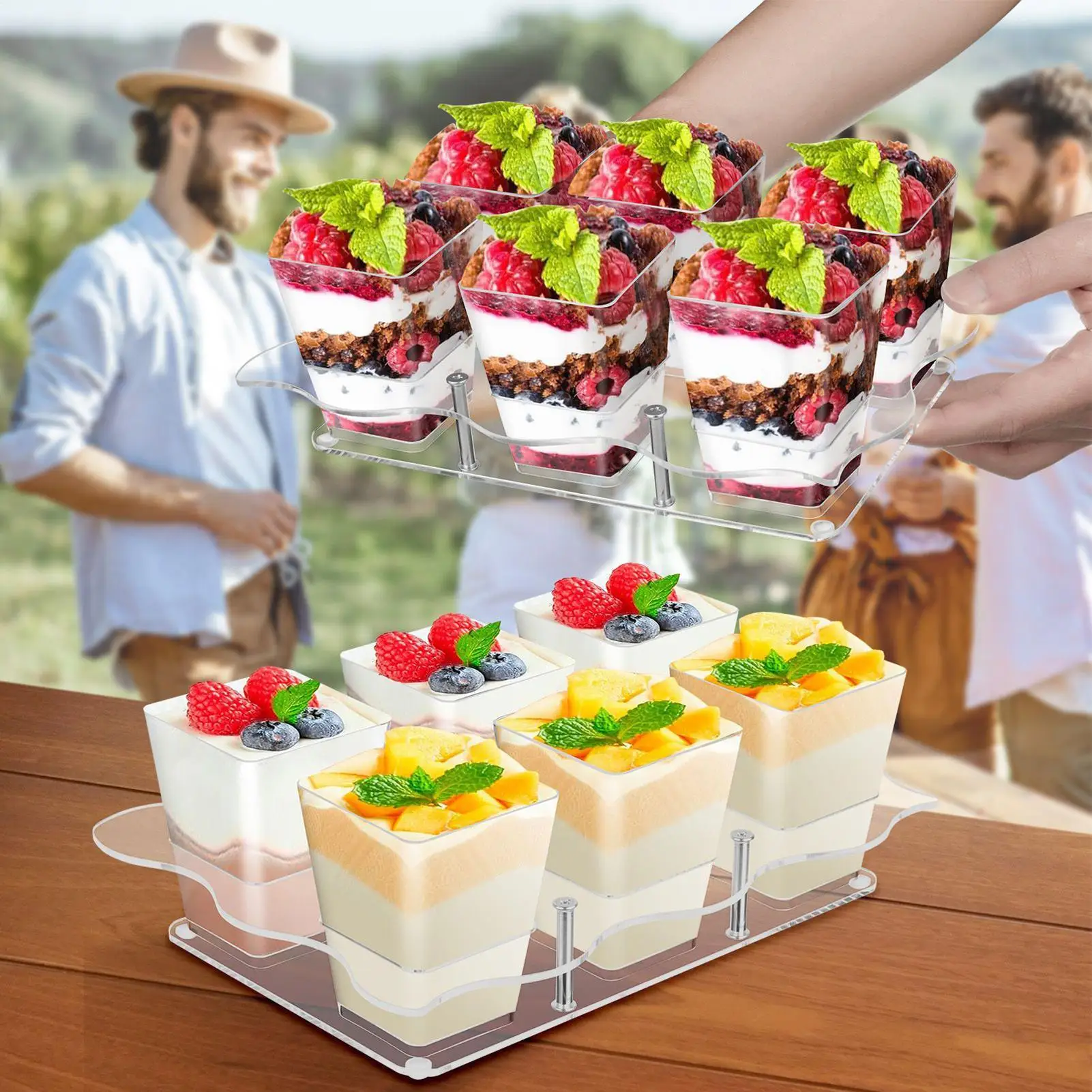 Cupcake Stand Clear Dessert Shelves for Party Acrylic Dessert Stands for Table Party Birthday Baby Shower Bedroom Perfumes - view 5
