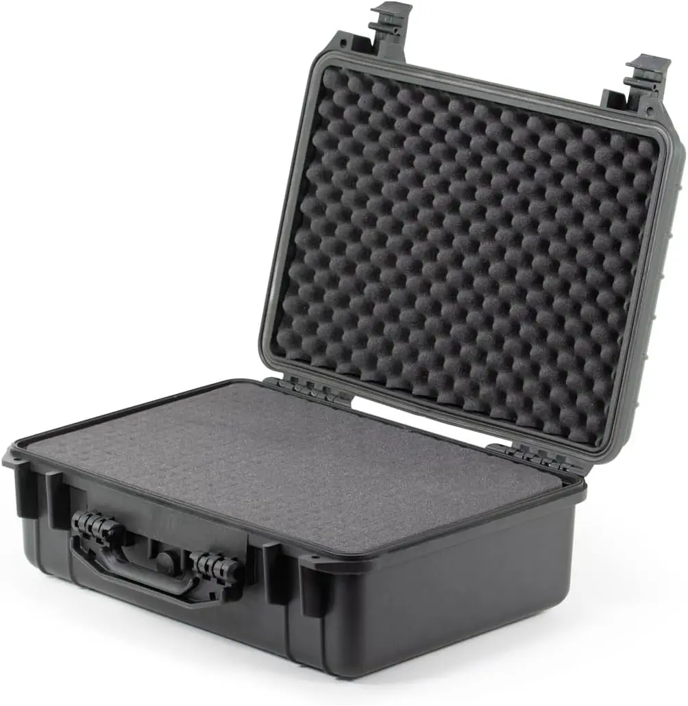 

19-Inch Waterproof Hard Case, Crushproof & Dustproof, with Foam & Pressure Valve for Travel, Hunting, Tactical Gear