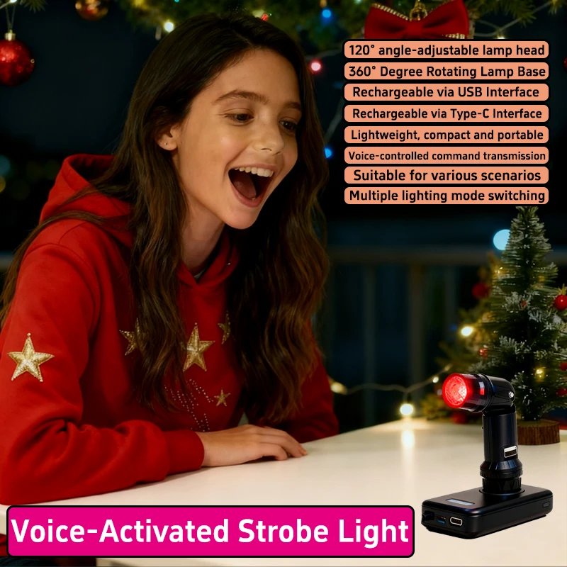 LED portable USB stage light RGB party lights car ambient night lights voice-controlled rhythm color-changing flashing lights