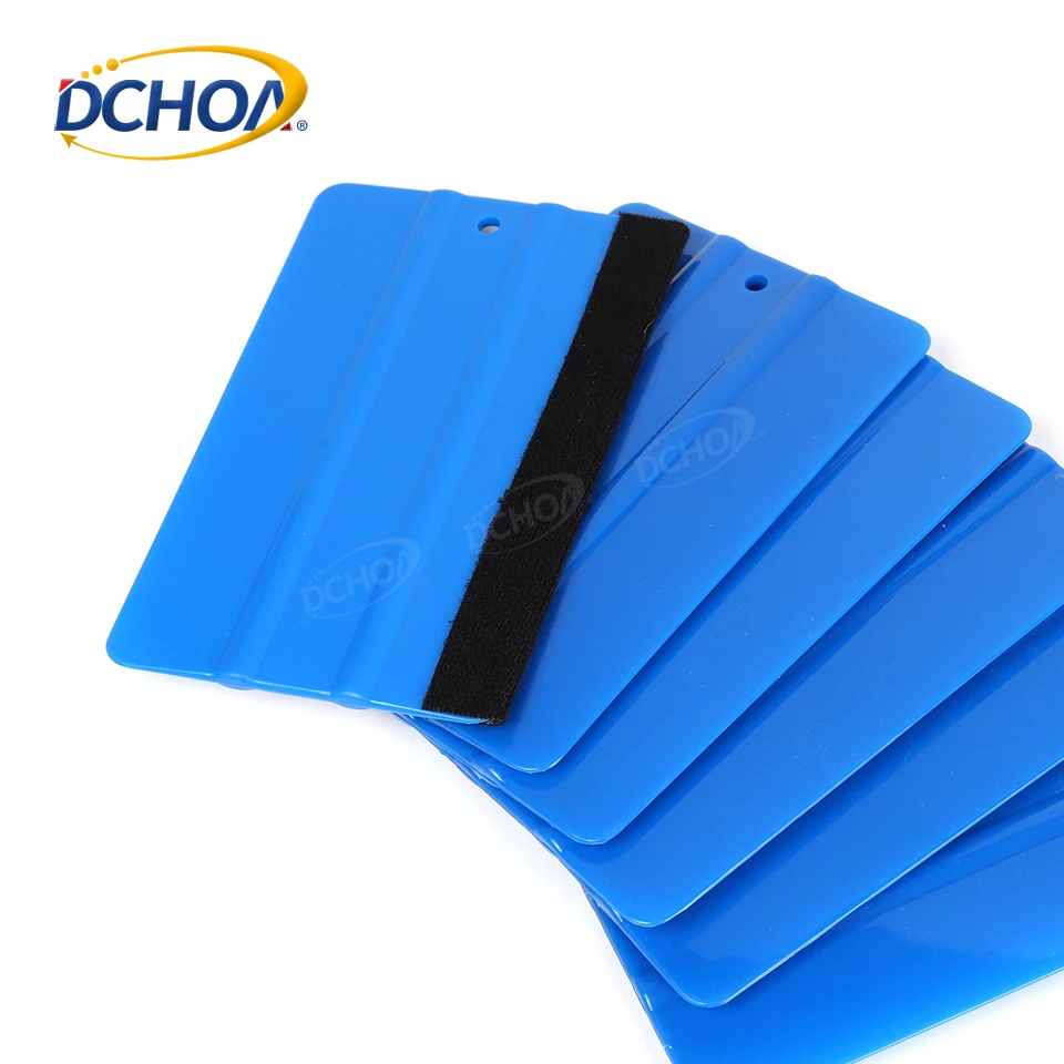 10PCS Plastic Scraper Blade Hard Film Felt Squeegee Vinyl Squeegee Tool Felt Edge With Hanging Hole Window Tint Tools