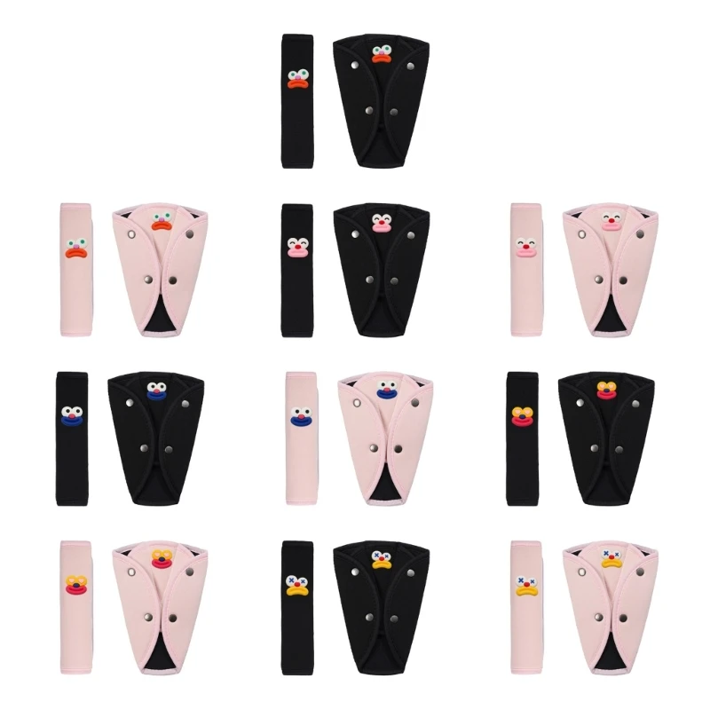 Comfortable Shoulder Guard For Child Car Seats Chafing Resistant Design Washable Kids Car Belt Cover Pad U6XE