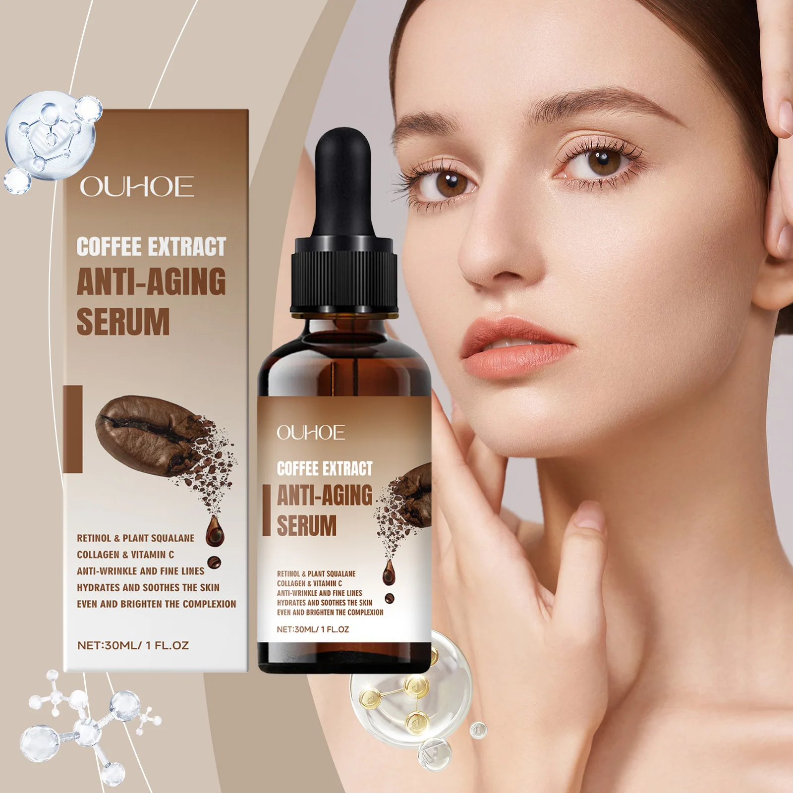 

OUHOE Eye Serum Moisturizing Eye Skin Removing Fine Lines Eye Bags Repair Serum Effectively Reduce Fine Lines and Wrinkles