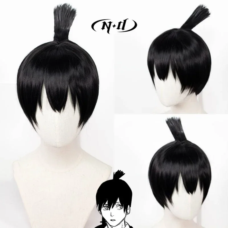 Perucas de Cosplay ND Aki Hayakawa Chainsaw Man Anime, Perucas de Cabelo para Cosplay, Resistentes ao Calor, para Comic Con e Festas a Fantasia