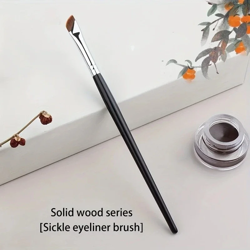 Pincel delineador de ojos, pincel fino y oblicuo para cejas, reparación de sombra de nariz, sombra de ojos, corrector, base, brocha de maquillaje