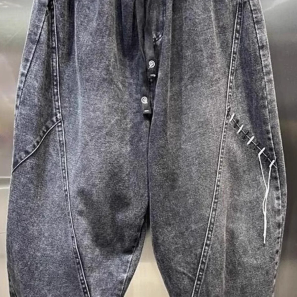 

Мужские джинсы-харланы Waed Denim с широкими штанинами, свободного кроя, на резинке, большие размеры до 300 фунтов, модные повседневные брюки от известного бренда