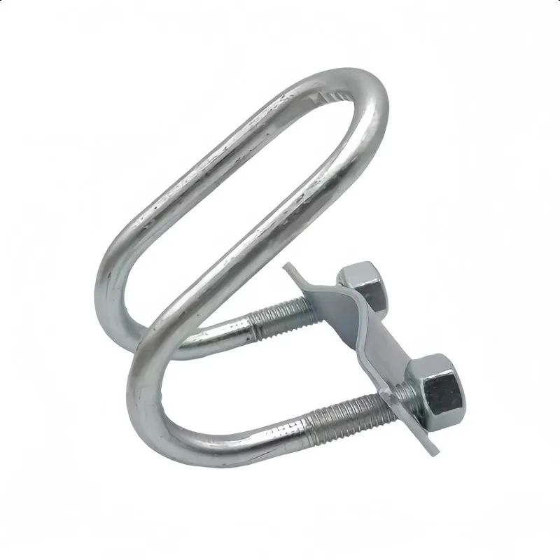 4 Sets 40mm Durable Iron Cross U-pipe Clips Heavy Load-bearing Suitable for Garage Awning Vegetable Garden Structure Outdo...