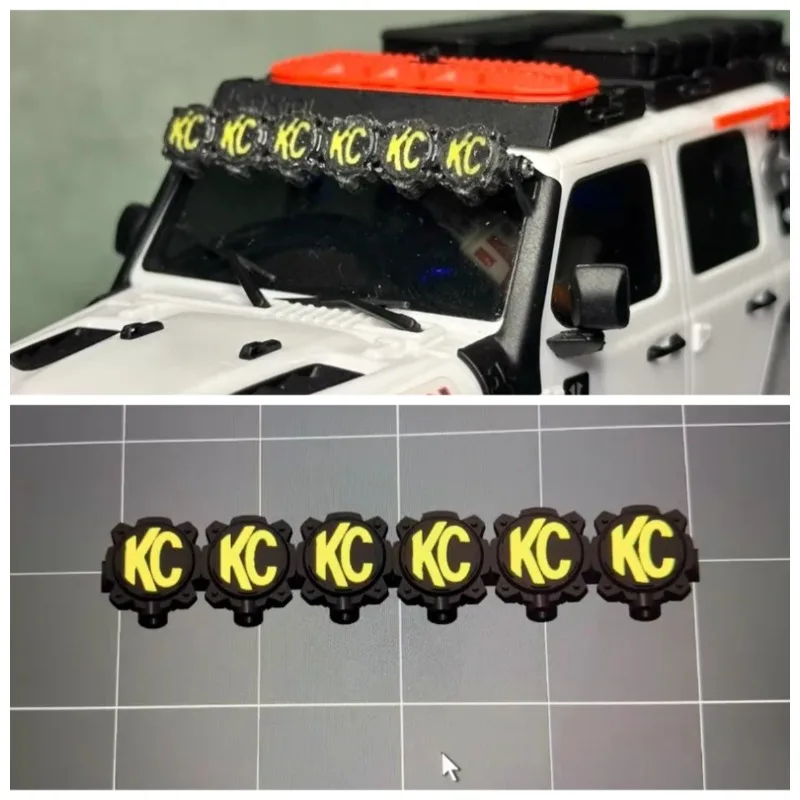 

For AXIAL 1/30 SCX30 Jeep Rock Crawler Round LED Roof Light White & Warm Yellow DTSCX3037 & KC Style Top Light Bar