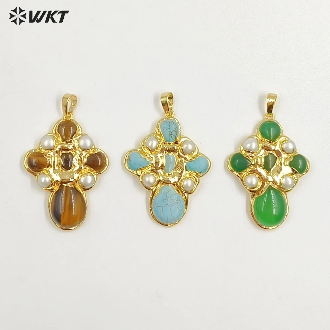 WT-JP384 New Style Elegant Advanced Sense Pearl Shell Pendant With 18k Gold Plated For Girls As Anniversary Gifts