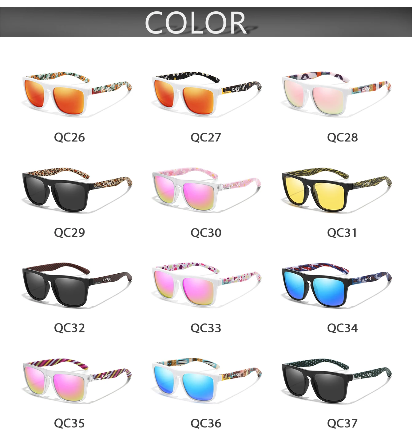 KAROS Männer/Frauen Polarisierte Sonnenbrille Quadratischen Spiegel Marke Design Luxus UV400 Sonnenschirm Unisex Angeln Fahren Radfahren Wandern – Detail 3