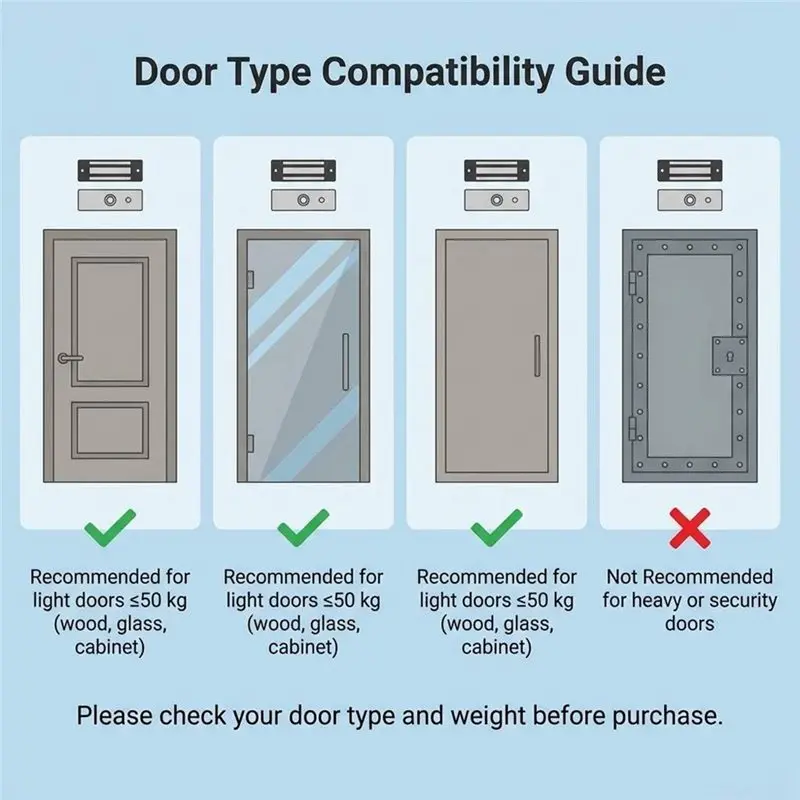 ABUO-Electric Magnetic Lock, 2 Pack 60Kg 130Lbs Holding Force Electric Magnetic Lock For Door Access Control System
