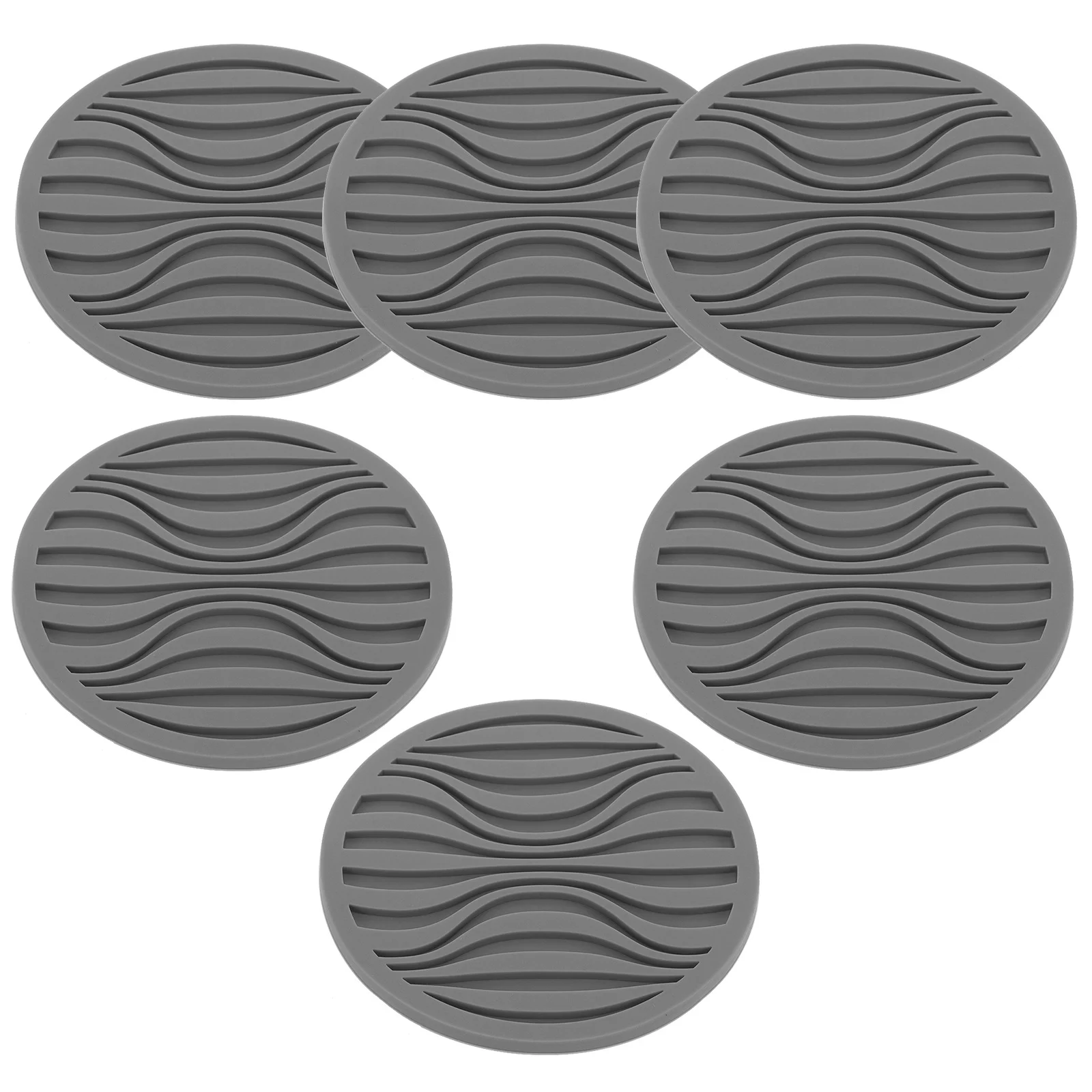 

6Pcs Silicone Cup Coasters Double Sided Heat Resistant Waterproof Non Slip Round Coaster Set for Kitchen Office