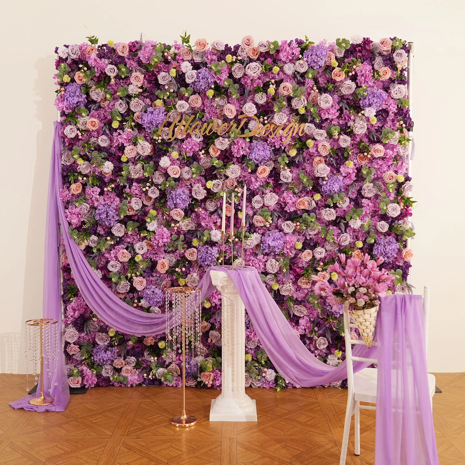 Uflower Silk Rose Flowers 3D Backdrop Wall Wedding Decoration Artificial Flower Wall Panel for Home Decor Backdrops Flower Wall