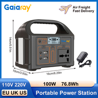 100W Portable Power Station 220V/110V Solar Generator Outdoor Emergency Mobile Power Bank 24000mAh LiFePO4 For Camping Power LED