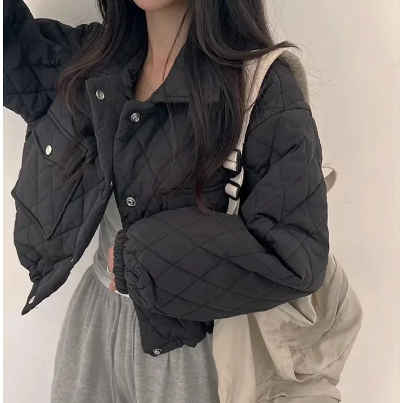 

Короткая хлопковая куртка с завязками на талии Design Sense для женщин, корейская шикарная осенне-зимняя французская темпераментная куртка с лацканами в стиле ретро