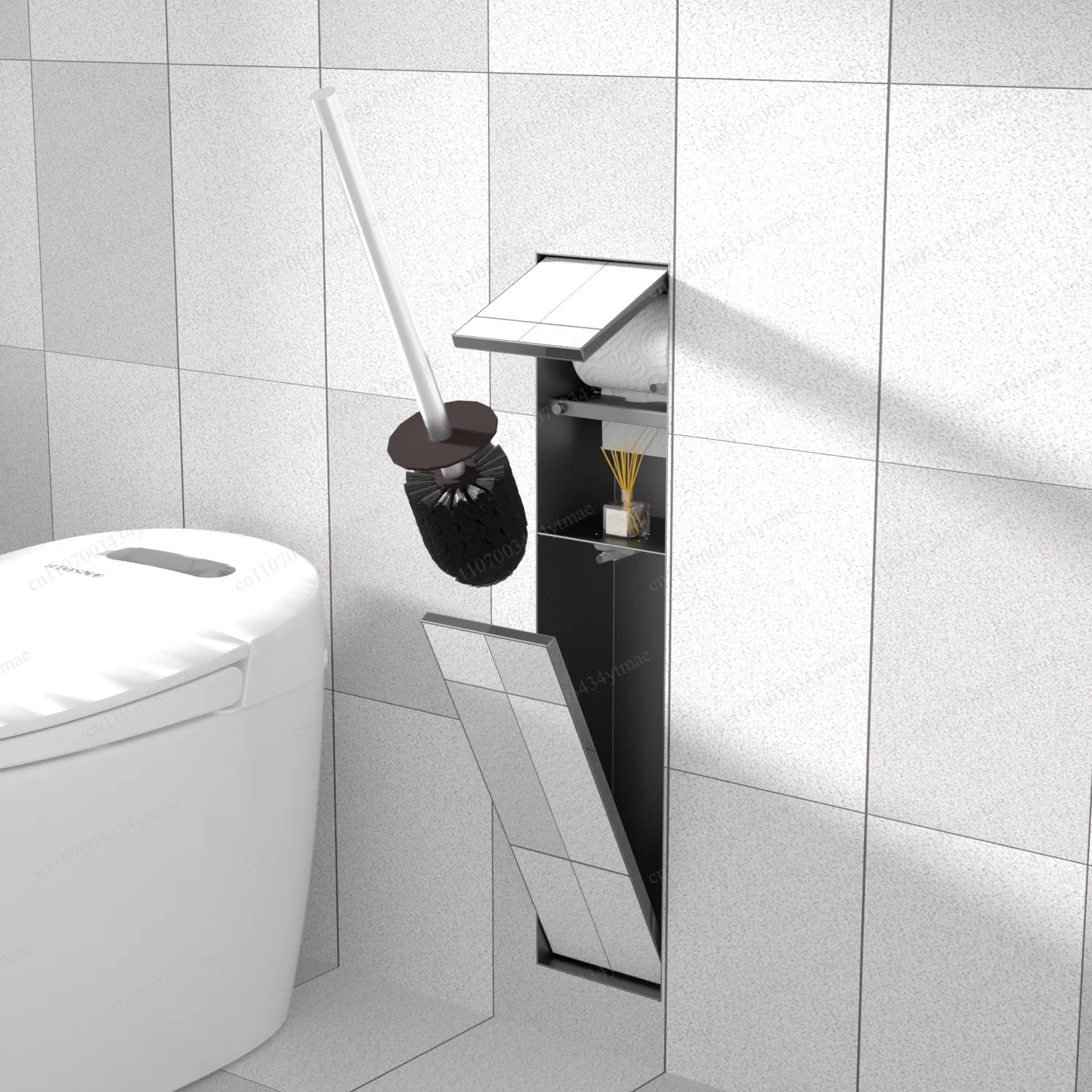 Matte Black 3-in-1 Embedded Ba - огляд і ціна Toilet Brush Holder