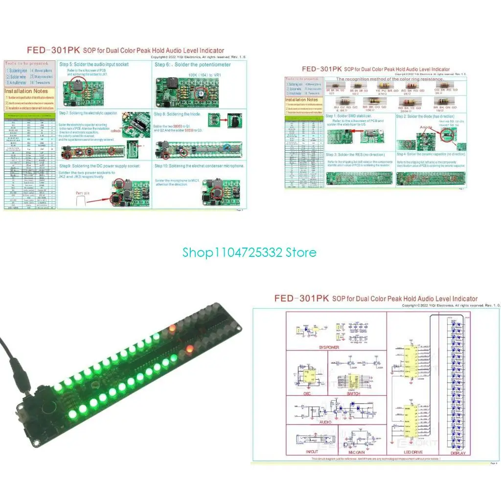 

P5EA LED Level DIY Electronic Sound Spectrum Level Suite Module Set LM3914
