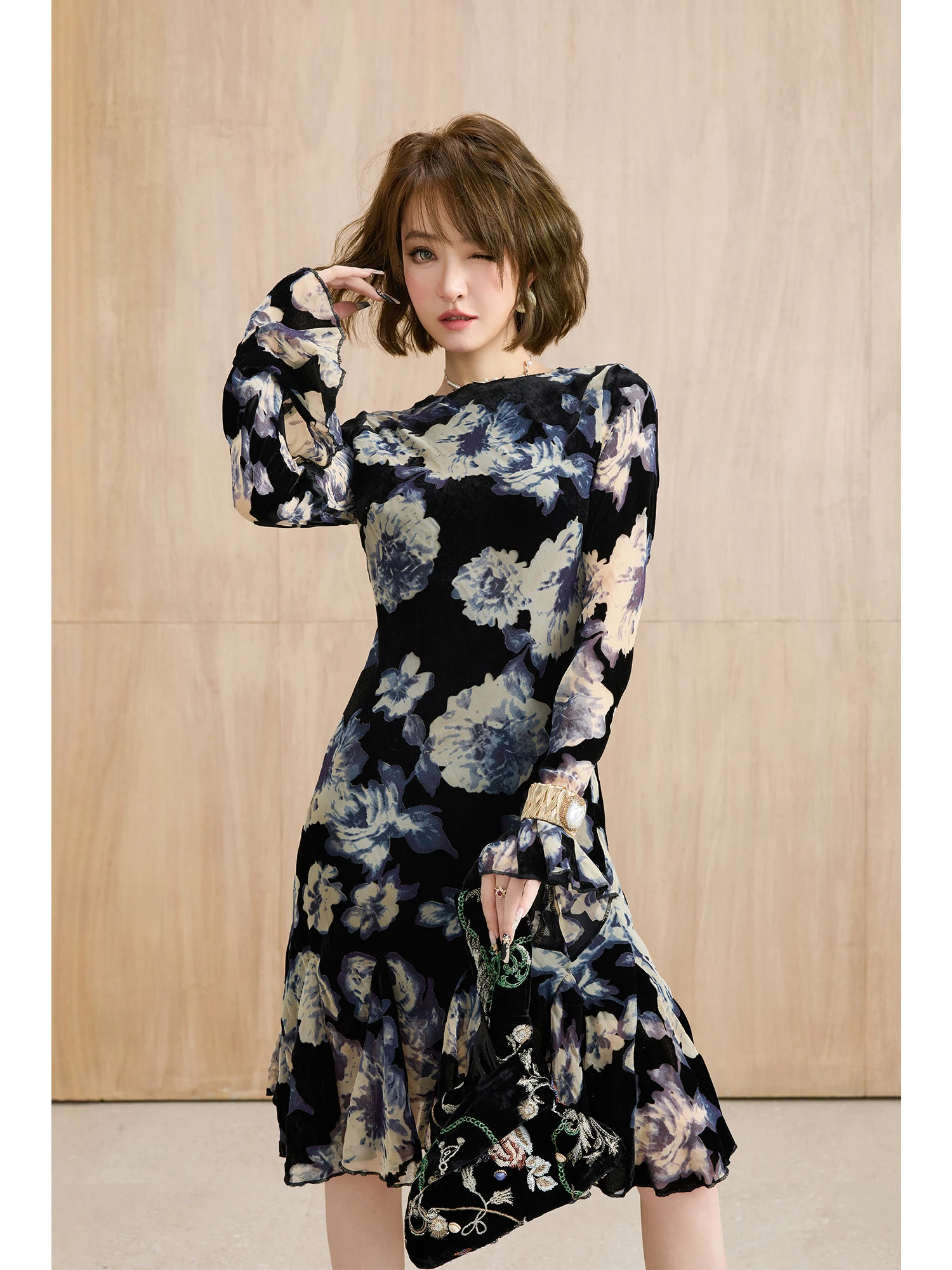 

Романтическая юбка MIUCO с принтом, приталенная, из тюля, во французском стиле, с высокой талией, расклешенная, фасон «рыбий хвост»