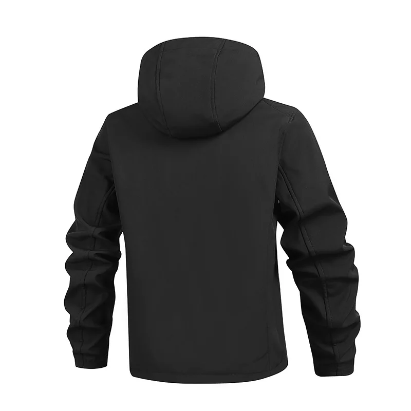 Men's Hooded Softshell Jacket Waterproof Lightweight Insulated Windbreaker Fleece Lined Rain Shell Jacket for Hiking Camping