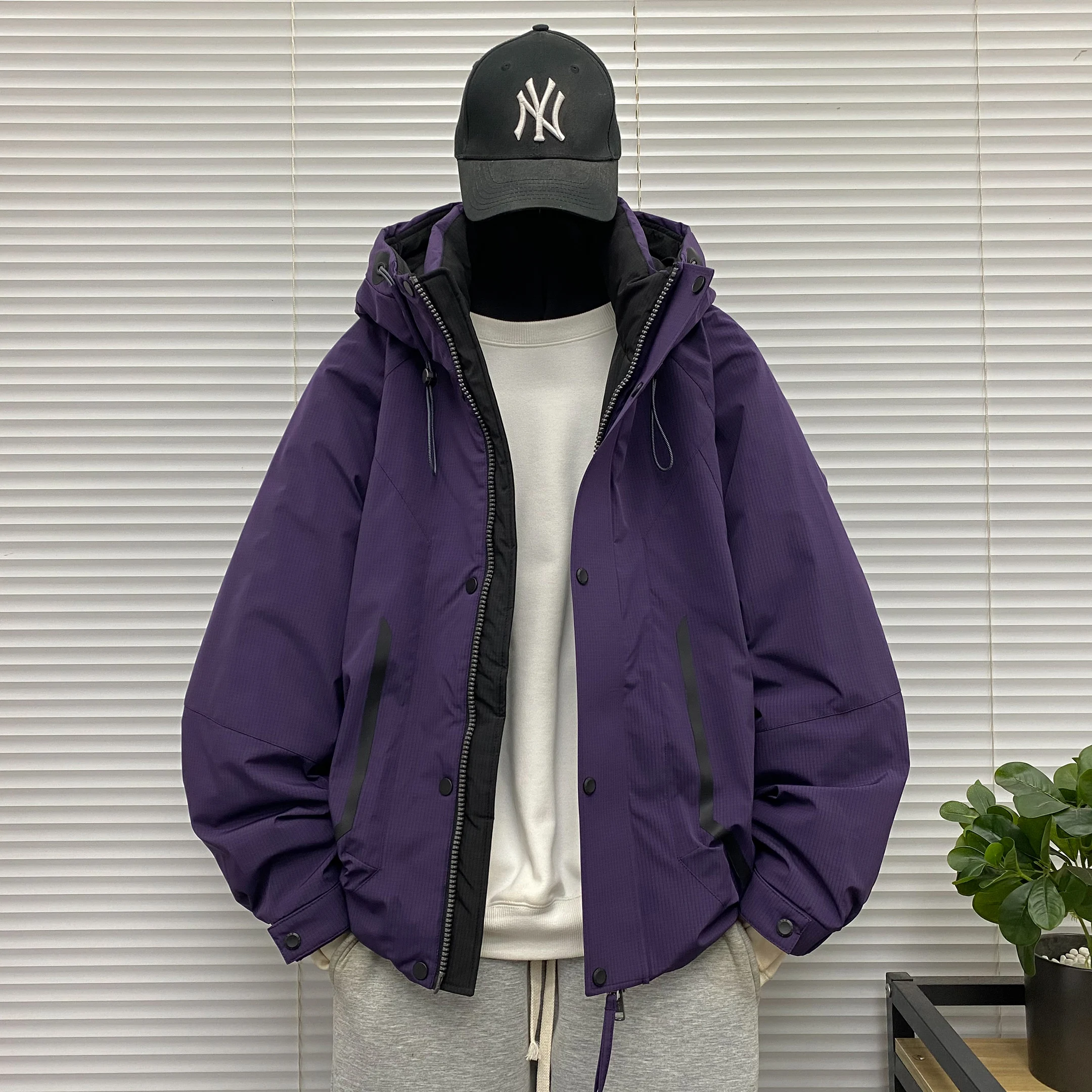 

Hooded Outdoor down Jaet Thiened Winter Snowboarding 90 White Du down Jaet Casual Sle Warm Windproof Zipper Closure