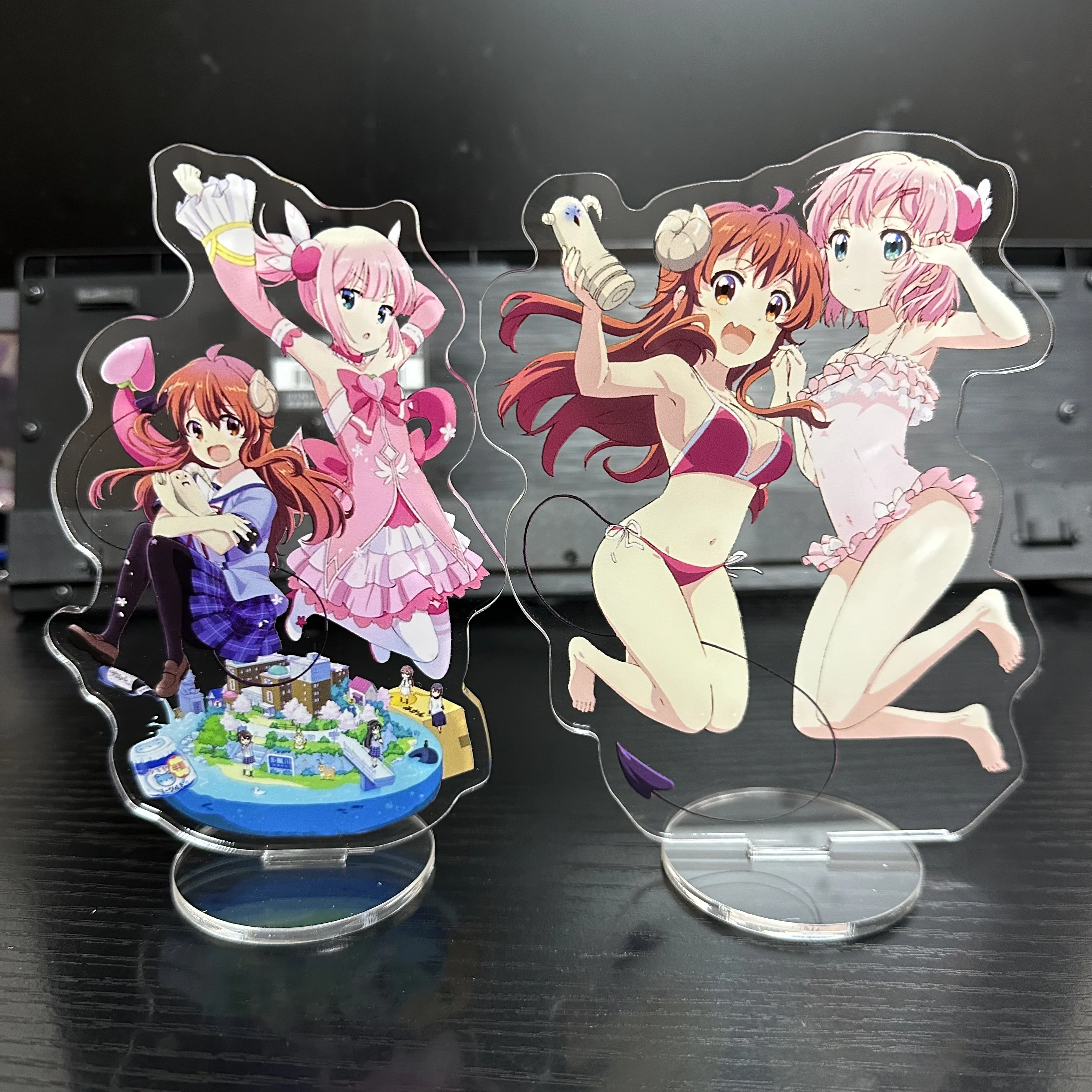 15CM Anime The Demon Girl Next Door Figures Yuko Yoshida Momo Chiyoda Cosplay Acrylic Stand Model Plate Desk Decor Standing Sign