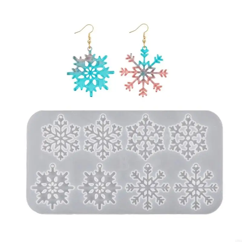 

Retail/Drop Shipping Christmas Snowflake Ear Rings Silicone Molds Resin Earrings Mould for DIY Decors