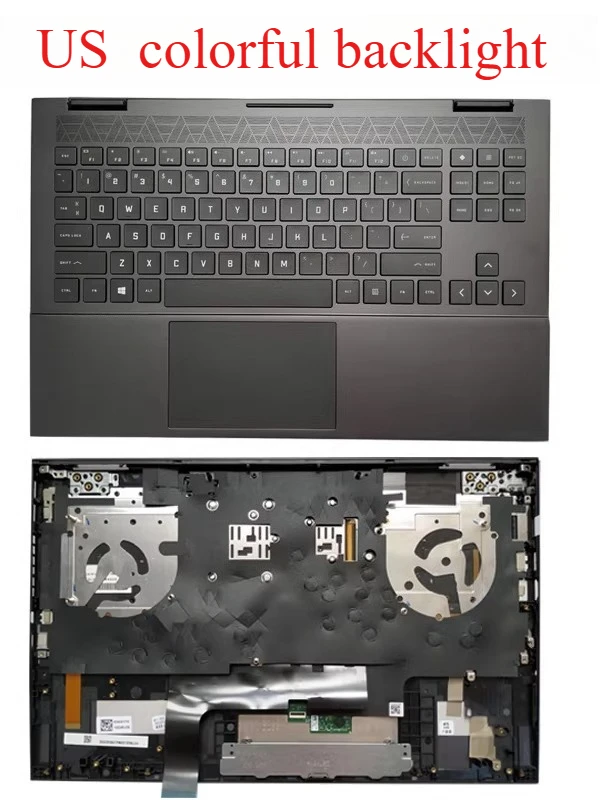 New For OMEN 15-EK 15-EN TPN-Q236 Q238 Q208 Palmrest US Keyboard RGB Backlit With touchpad M00667-001 view 2