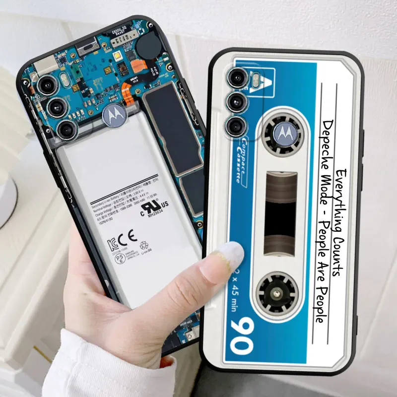 Cover Case for Motorola Moto G30 G200 G52 G72 G9 Power Lite G31 G32 G50 G51 G71 5G G22 G60 Shell Cassette Music