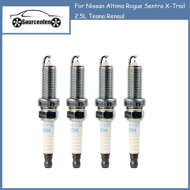 4Pcs DILKAR6A-11 9029 22401-JA01B Iridium Spark Plug for Nissan Altima Rogue Sentra X-Trail 2.5L Teana Renaul DILKAR6A11