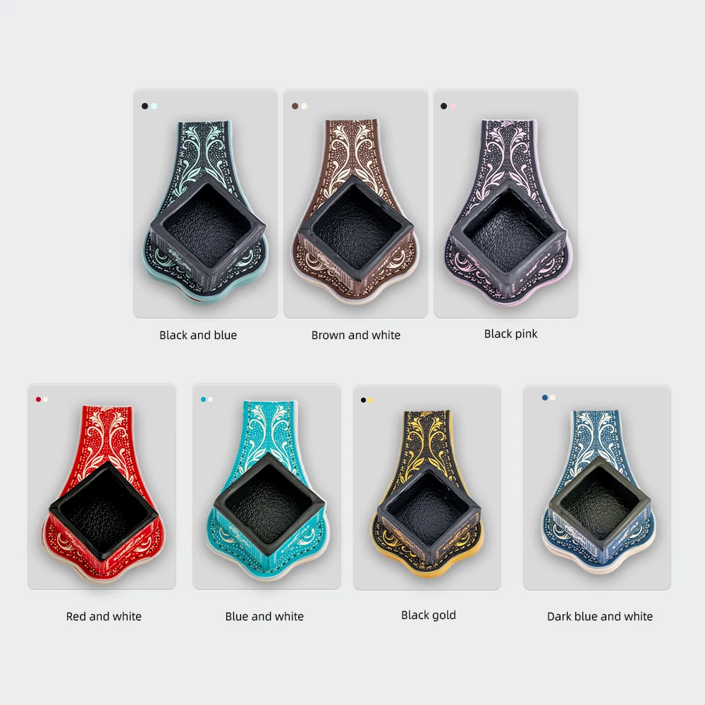 큐를 위한 사각 가죽 각인 자석 지지대가 있는 크리컬 당구 초크 홀더, 무소음 당구 액세서리