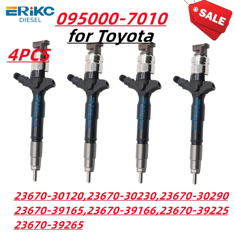 4PCS 23670-30230 Original Injector 095000-7010 0950007010 Injection 23670-30120 23670-3029 for TOYOTA HIACE 3.0L 1KD-FTV EURO 4