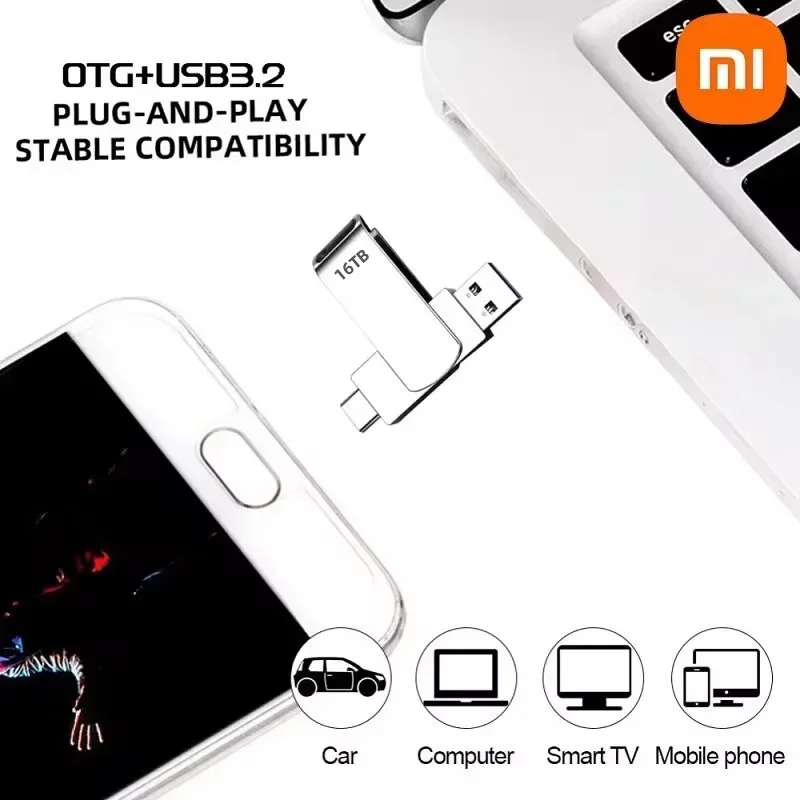 Xiaomi USB 3.2 16 تيرا بايت محركات أقراص فلاش عالية السرعة نقل المعادن بندريف بطاقة الذاكرة بندريف فلاش القرص ذاكرة عصا مقاومة للماء
