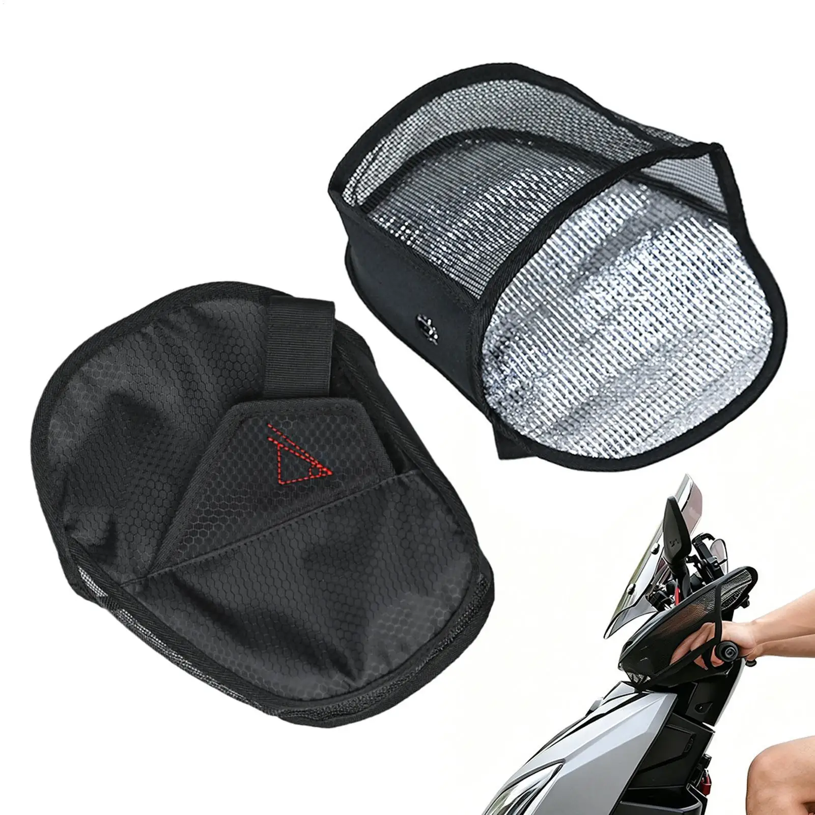 Motorcycle Handlebar Muffs Breathable Mesh Bike Mittens Hand Covers for Scooter Bike Mountain Road Long Distance Riding