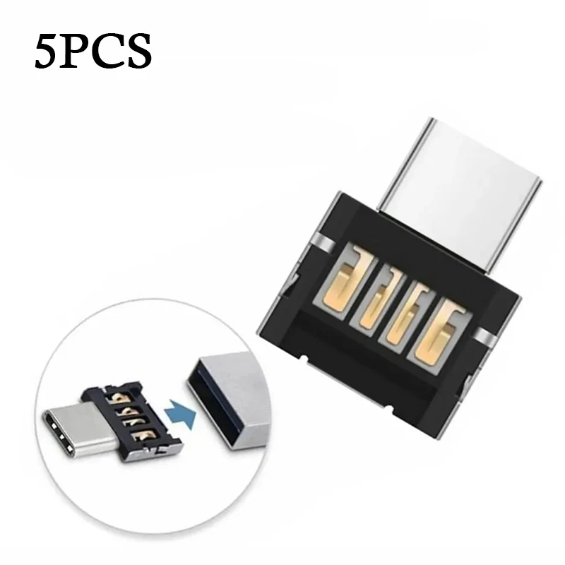 1-5pcs OTG Type C To USB 2.0 Adapter OTG Adapter Micro USB Portable Converter for Macbook Samsung Cell Phone Adapters Connector