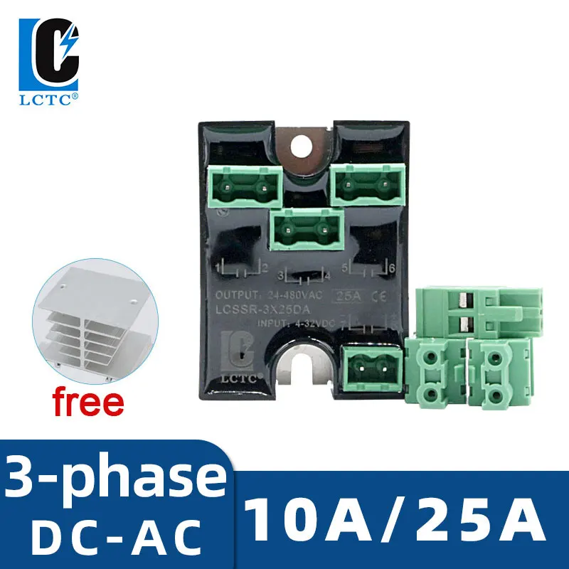 3 Phase Solid State Relay 10A 25A SSR DC-AC Small SSR 380V