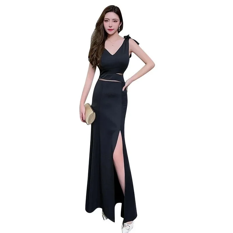 New S39 Slim Temperament Hot Style Long Skirt Young Tight Sexy Evening Dress