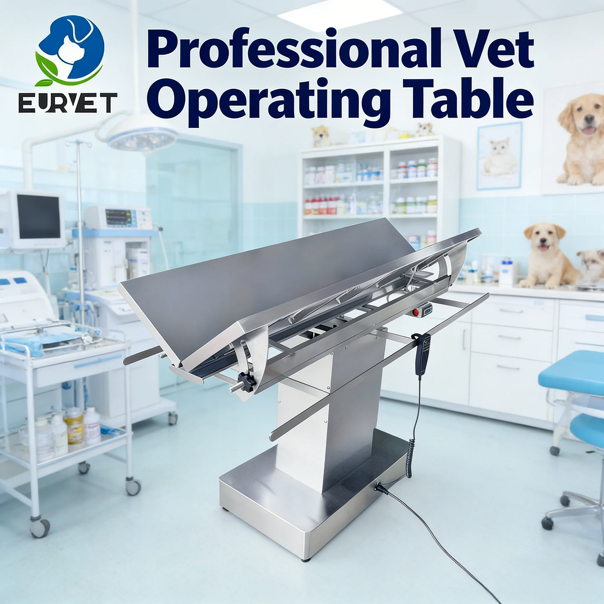 EURVET  Pet Clinic Dog Operating Table Animal Hospital Surgical Table Veterinary Surgery Table