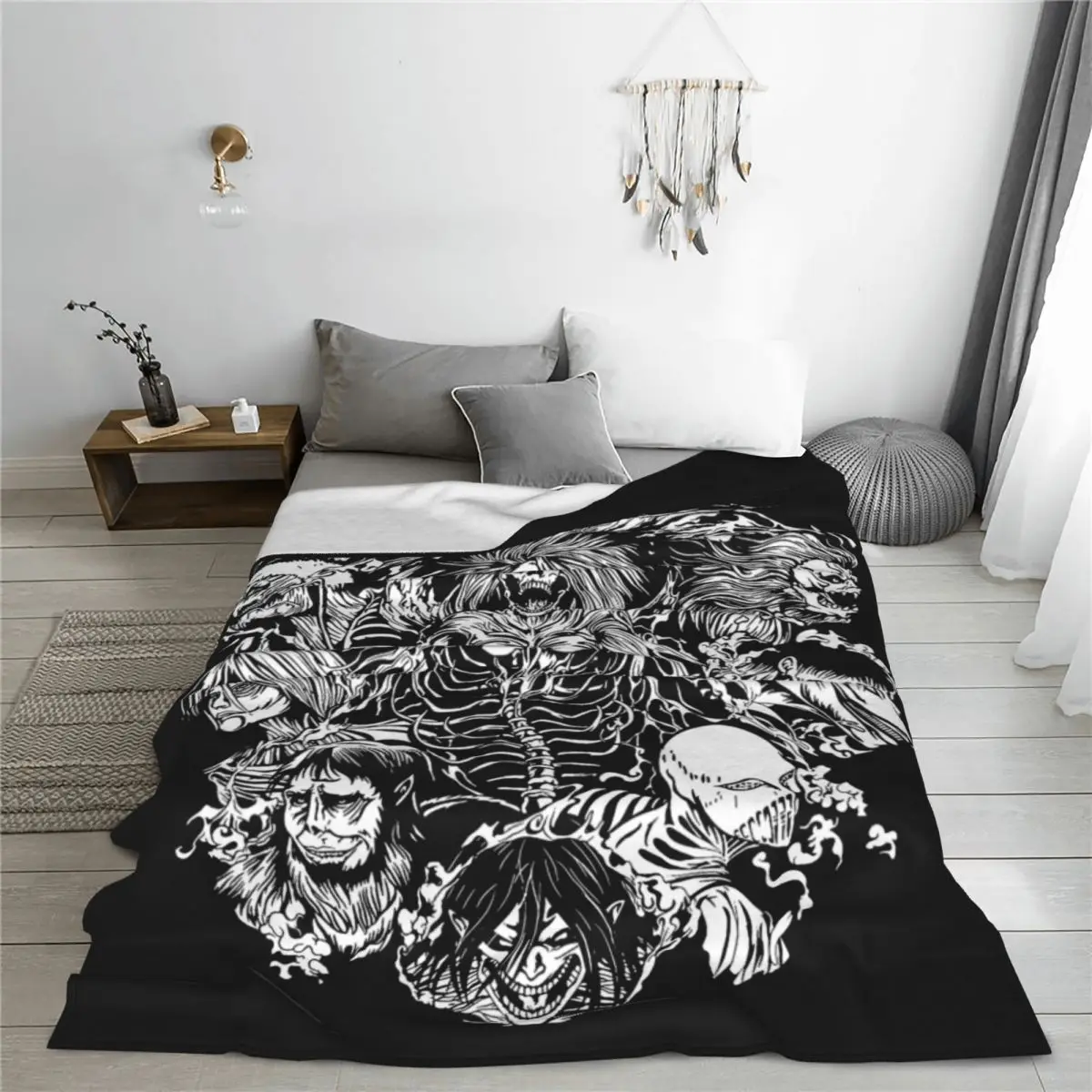 Attack On Titan Anime Blanket Fleece Summer Multifunction Super Soft Throw Blankets for Bedding Office Bedspread