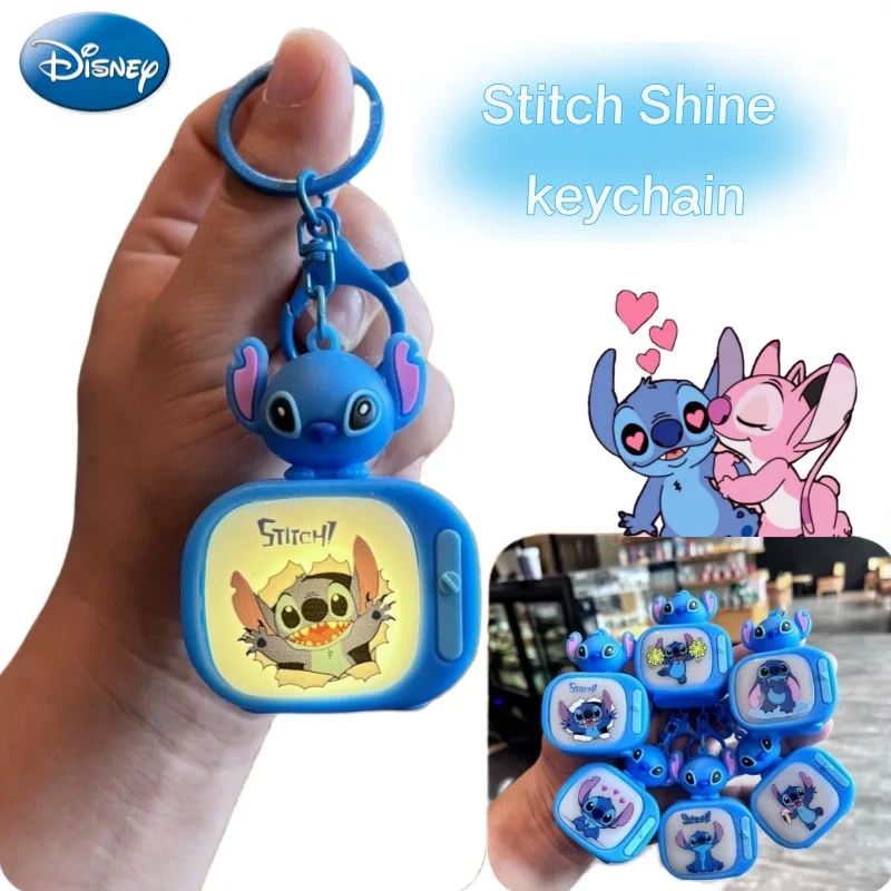 

Disney Stitch Cartoon Cute Model Luminous TV Keychain Creative Kawaii Exquisite Pendant Accessories Children's Toys Wholesale