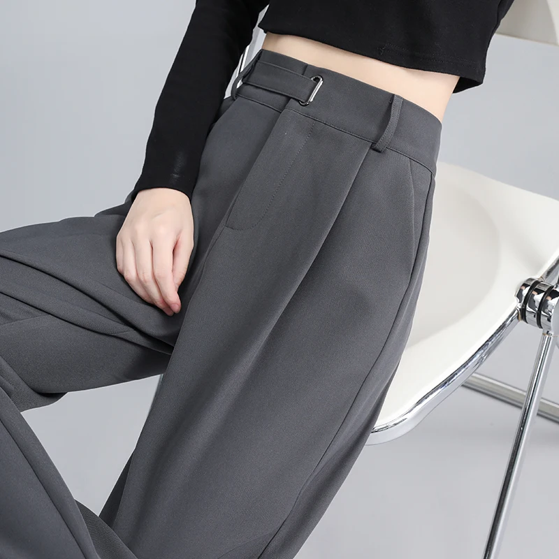 

Spring Summer Button Wide Leg Full Length Pants for Women 2025 New Elegant Office Lady Korean Women's Casual Loose Pants Female