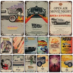 MISES Movie Back To The Future Metal Plaque Sci-Fi Comedy Metal Sign Vintage Metal Poster Man Cave Garage Studio Metal Tin Sign