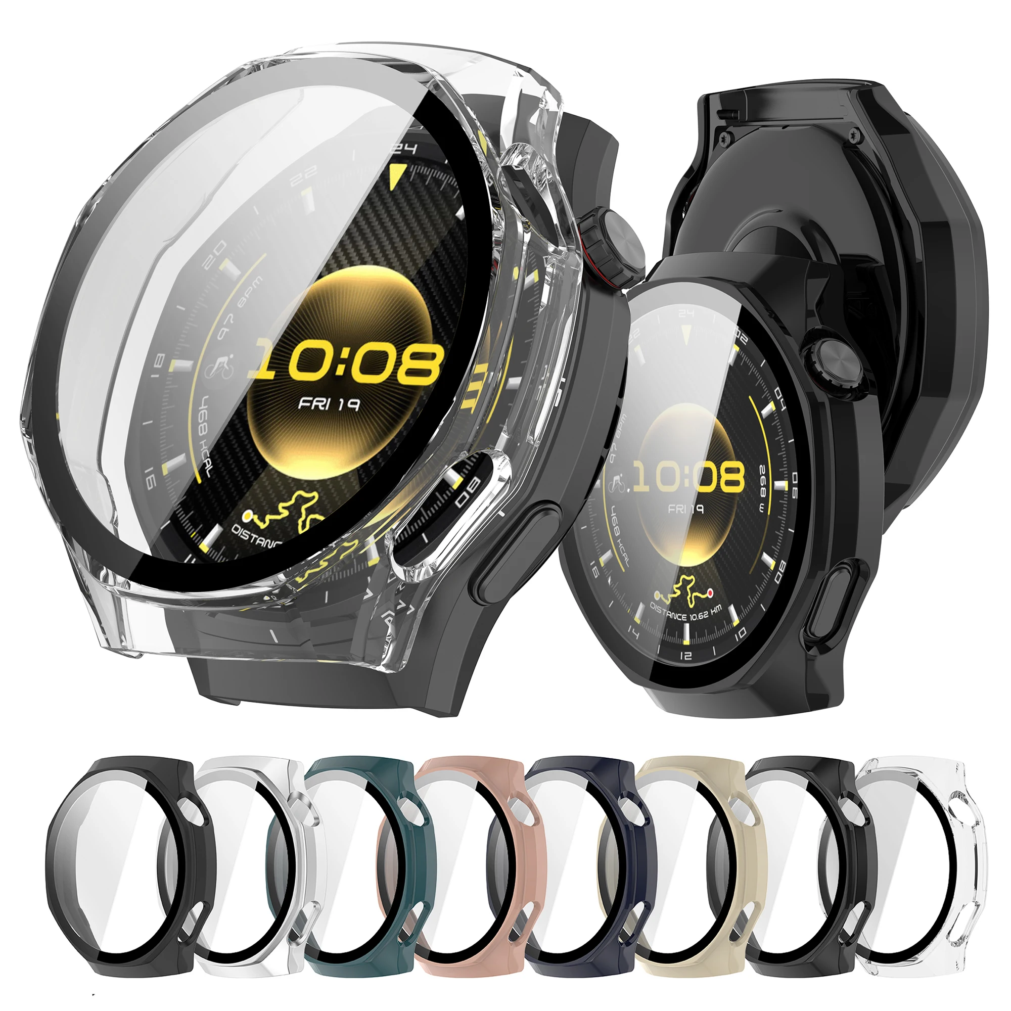 PC+Glass Protective Case For Huawei Watch GT6 Pro 46mm Full Screen Protector Shell Bumper Cover